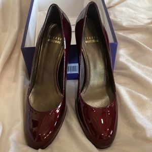 Stuart Weitzman Plantswoon Tinto Quasar Heel.